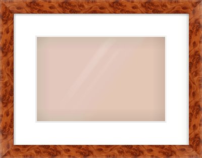 Brown Flat Frame for 30 × 20cm artwork, with Smooth White Single Mount