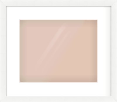 White Wood Grain Flat Frame for 30 × 24cm artwork, with Smooth White Single Mount
