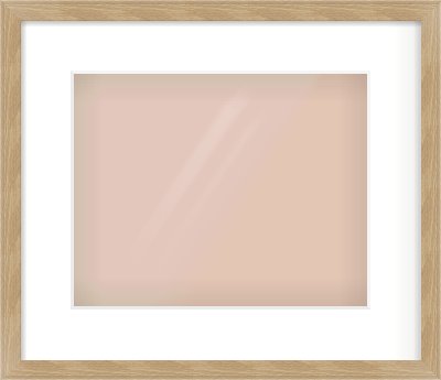 Oak Veneer Flat Frame for 30 × 24cm artwork, with Smooth White Single Mount