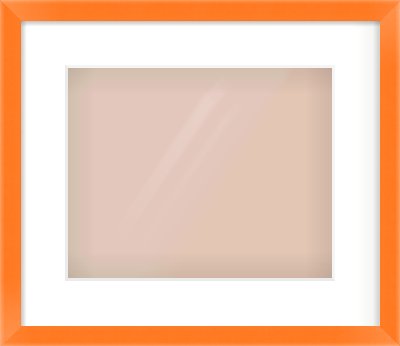 Orange Paint Flat Frame for 30 × 24cm artwork, with Smooth White Single Mount