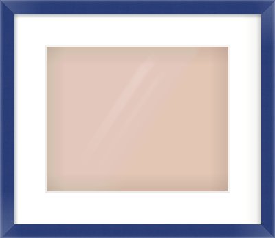 Blue Paint Flat Frame for 30 × 24cm artwork, with Smooth White Single Mount