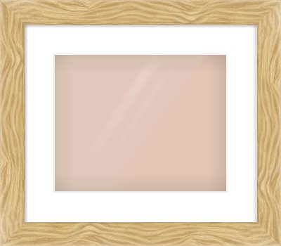 Natural Wood Flat Frame for 30 × 24cm artwork, with Smooth White Single Mount