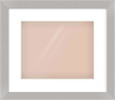 Grey Flat Frame for 30 × 24cm artwork, with Smooth White Single Mount