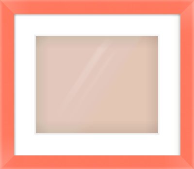 Orange Paint Flat Frame for 30 × 24cm artwork, with Smooth White Single Mount