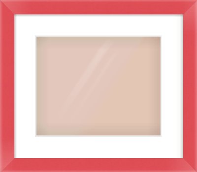 Red Paint Flat Frame for 30 × 24cm artwork, with Smooth White Single Mount