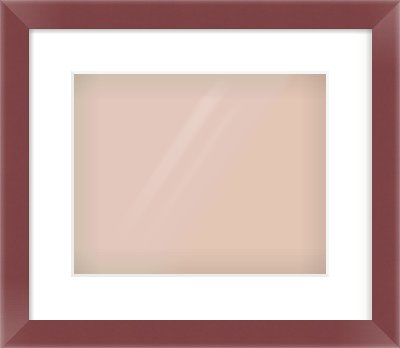 Maroon Paint Flat Frame for 30 × 24cm artwork, with Smooth White Single Mount