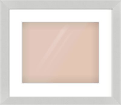 Matte Silver Flat Frame for 300 × 240mm artwork, with Smooth White Single Mount