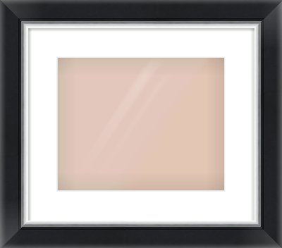 Black/Silver Reverse Frame for 30 × 24cm artwork, with Smooth White Single Mount