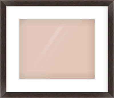 Brown Flat Frame for 30 × 24cm artwork, with Smooth White Single Mount