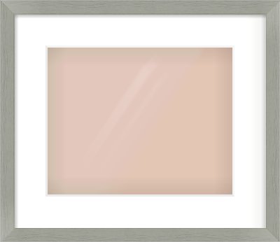 Pale Grey Flat Frame for 30 × 24cm artwork, with Smooth White Single Mount