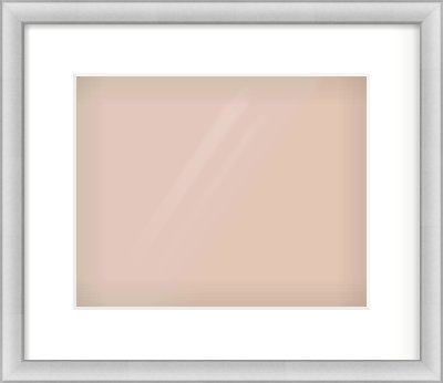 Silver Cushion Frame for 300 × 240mm artwork, with Smooth White Single Mount