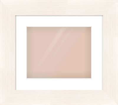 Ivory Driftwood Flat Frame for 30 × 24cm artwork, with Smooth White Single Mount