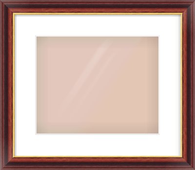 Brown Reverse Frame for 30 × 24cm artwork, with Smooth White Single Mount