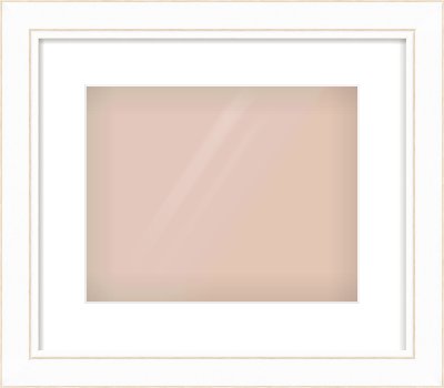White / Natural Scoop Frame for 30 × 24cm artwork, with Smooth White Single Mount