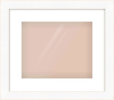 White Flat With Bevel Frame for 30 × 24cm artwork, with Smooth White Single Mount