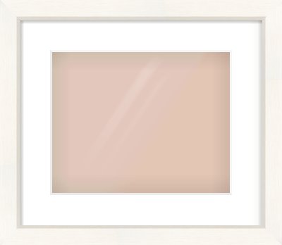 Cream Flat Frame for 30 × 24cm artwork, with Smooth White Single Mount
