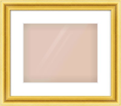 Gold Cushion Frame for 30 × 24cm artwork, with Smooth White Single Mount