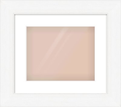 Natural Grain / White Stain Stepped Frame for 30 × 24cm artwork, with Smooth White Single Mount