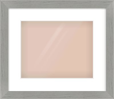 Pale Grey Flat Frame for 30 × 24cm artwork, with Smooth White Single Mount