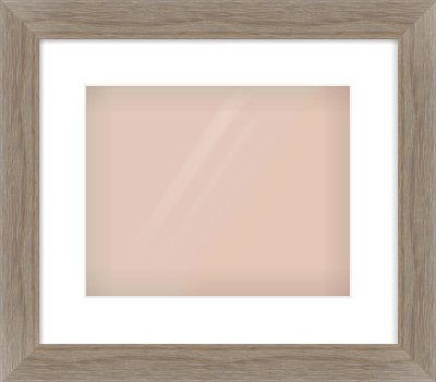 Grey Wood Flat Frame for 30 × 24cm artwork, with Smooth White Single Mount