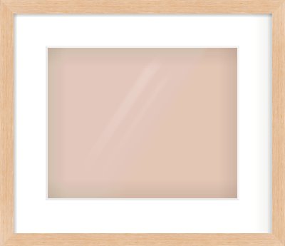 Light Oak Veneer Flat Frame for 30 × 24cm artwork, with Smooth White Single Mount