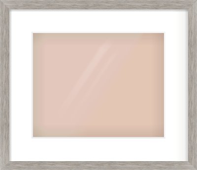 Grey Wood Grain Flat Frame for 30 × 24cm artwork, with Smooth White Single Mount