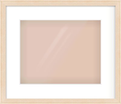 Natural Wood Flat Frame for 30 × 24cm artwork, with Smooth White Single Mount