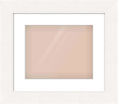 White Beveled Frame for 30 × 24cm artwork, with Smooth White Single Mount