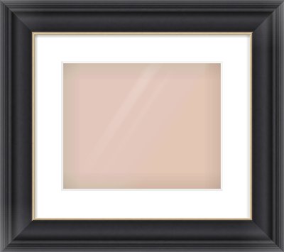 Black/Gold Scoop Frame for 30 × 24cm artwork, with Smooth White Single Mount