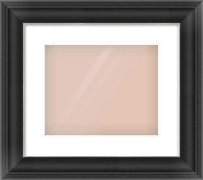 Black/Silver Scoop Frame for 30 × 24cm artwork, with Smooth White Single Mount
