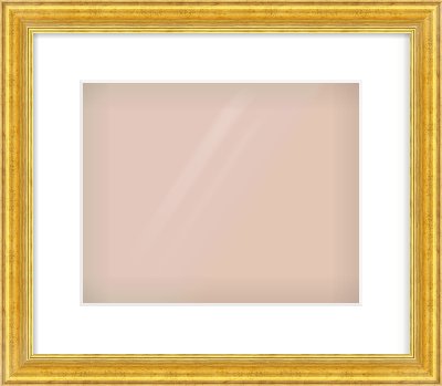 Gold Reverse Frame for 30 × 24cm artwork, with Smooth White Single Mount