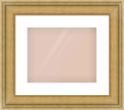 Gold Scoop Frame for 30 × 24cm artwork, with Smooth White Single Mount