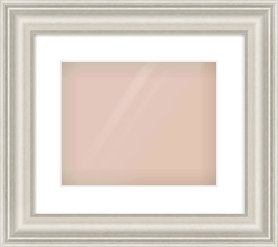Silver Scoop Frame for 300 × 240mm artwork, with Smooth White Single Mount