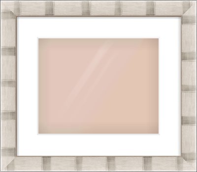 Silver Flat Frame for 300 × 240mm artwork, with Smooth White Single Mount