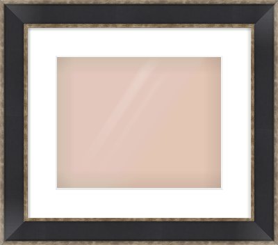 Black & Champagne Silver Bevel Frame for 30 × 24cm artwork, with Smooth White Single Mount