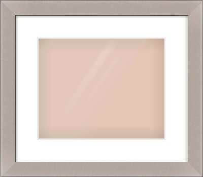 Brushed Silver & Black Sided Flat Frame for 300 × 240mm artwork, with Smooth White Single Mount