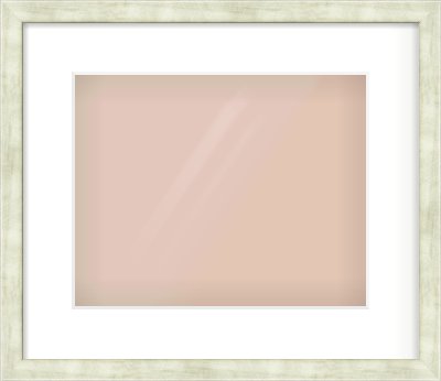 Champagne Flat Frame for 300 × 240mm artwork, with Smooth White Single Mount