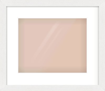 White Stain Flat Frame for 30 × 24cm artwork, with Smooth White Single Mount