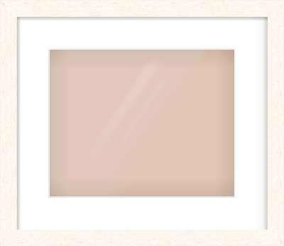 Ivory Flat Frame for 30 × 24cm artwork, with Smooth White Single Mount