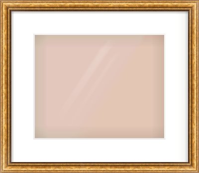 Gold Cushion Frame for 30 × 24cm artwork, with Smooth White Single Mount