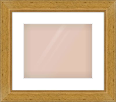 Gold Flat Frame for 30 × 24cm artwork, with Smooth White Single Mount