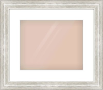 Silver Scoop Frame for 300 × 240mm artwork, with Smooth White Single Mount