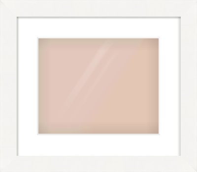 White Flat Frame for 30 × 24cm artwork, with Smooth White Single Mount