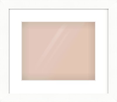White Bevel Frame for 30 × 24cm artwork, with Smooth White Single Mount