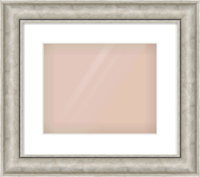 Silver Scoop Frame for 300 × 240mm artwork, with Smooth White Single Mount