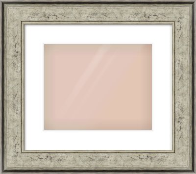 Silver Flat Frame for 300 × 240mm artwork, with Smooth White Single Mount