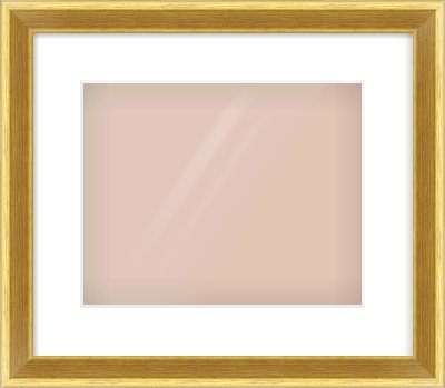 Gold Cushion Frame for 30 × 24cm artwork, with Smooth White Single Mount