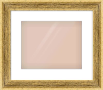 Gold Flat Frame for 30 × 24cm artwork, with Smooth White Single Mount