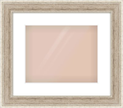 Silver Flat Frame for 300 × 240mm artwork, with Smooth White Single Mount
