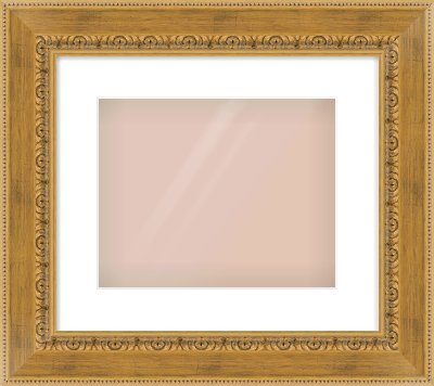 Gold Reverse Frame for 30 × 24cm artwork, with Smooth White Single Mount